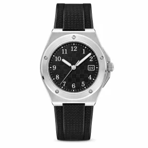Cushion Steel Sports Watch, Waterproof Rubber Band Casual Wristwatch