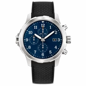 Round Steel Sports Watch, Waterproof Rubber Band Casual Wristwatch